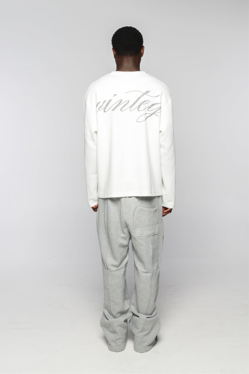 WAFFLE KNIT L/S WHITE