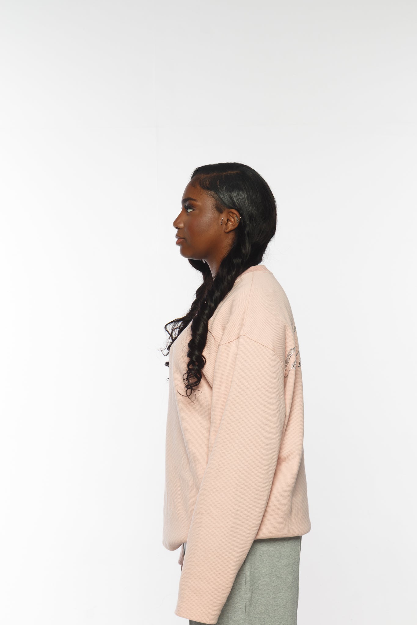 WAFFLE KNIT L/S PINK
