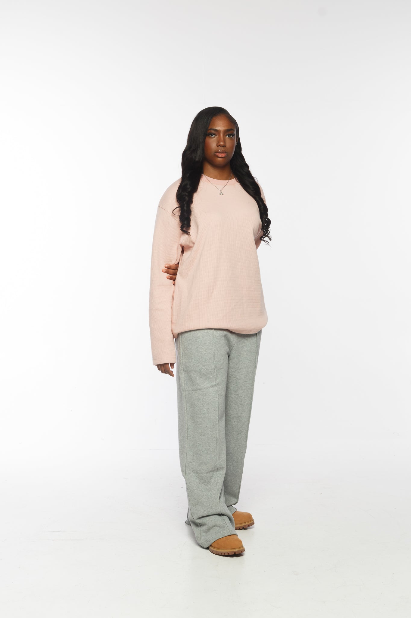 WAFFLE KNIT L/S PINK