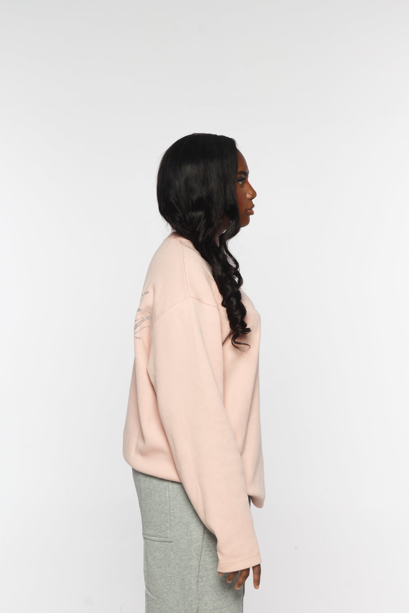 WAFFLE KNIT L/S PINK