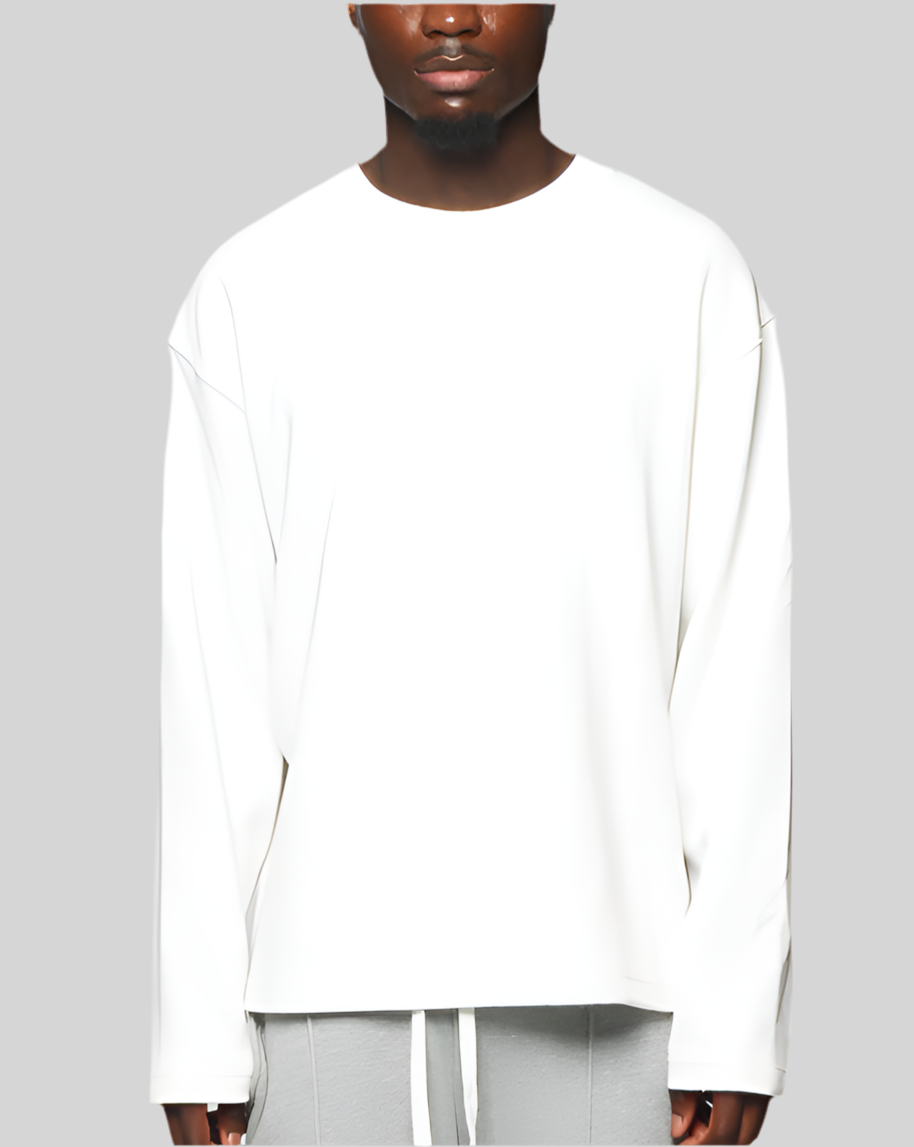 WAFFLE KNIT L/S WHITE