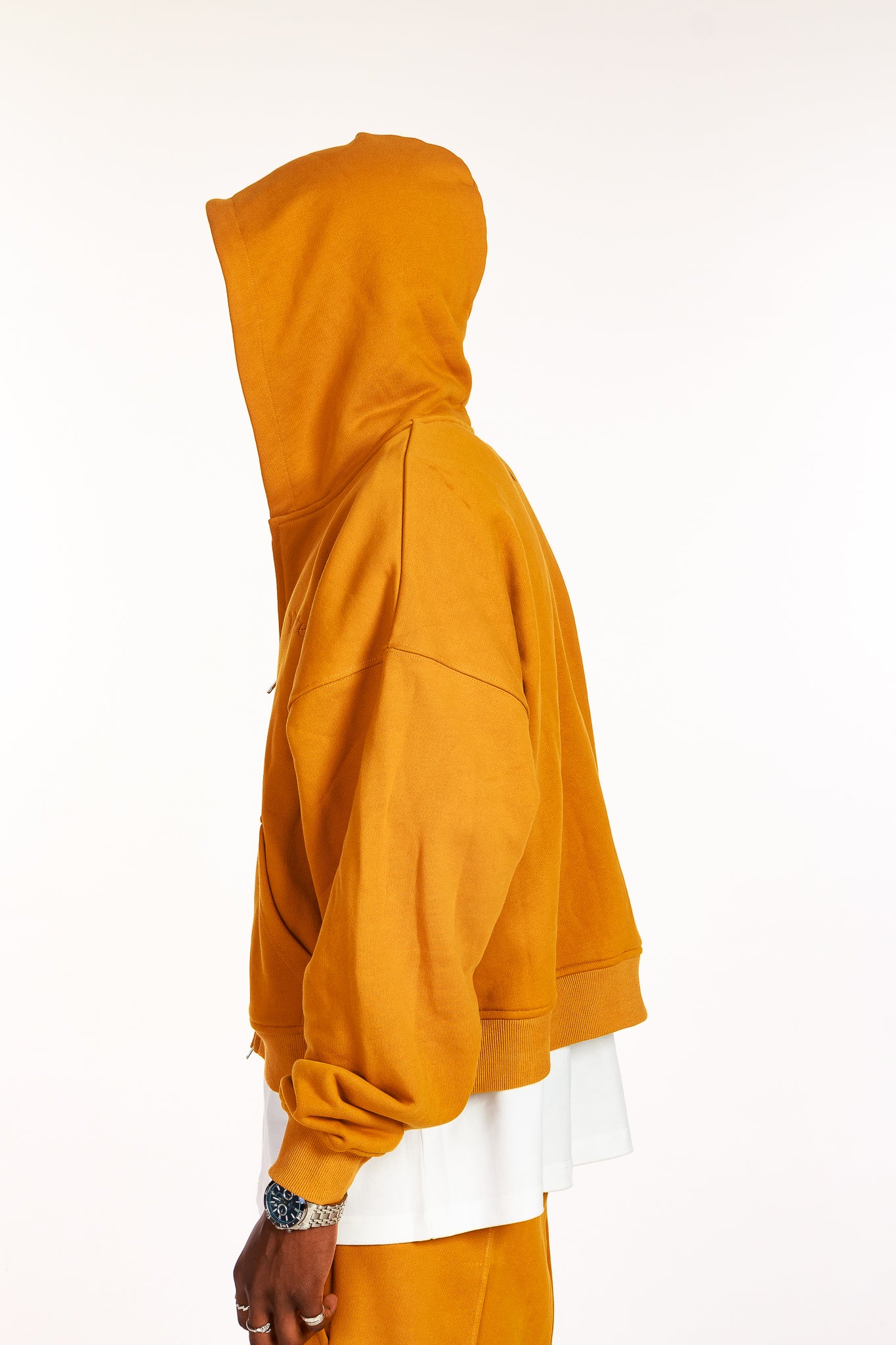 VINTEG UNIQUE ZIPPER HOODIE - MUSTARD YELLOW