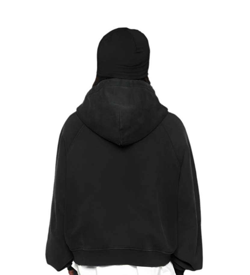 VINTEG WASHED BLACK ZIP HOODIE