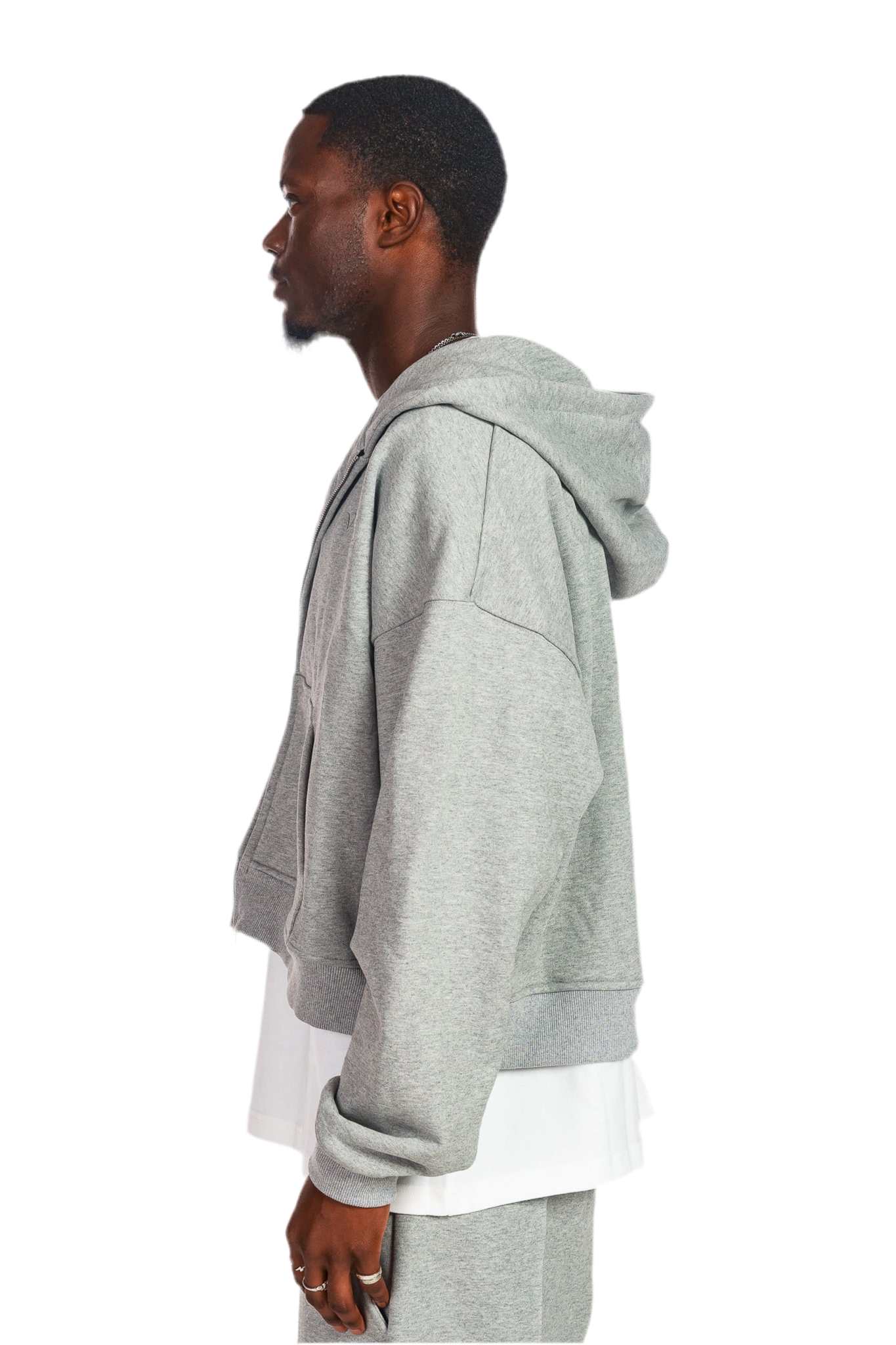 VINTEG UNIQUE ZIPPER HOODIE - GREY