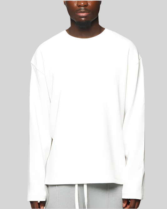 WAFFLE KNIT L/S WHITE