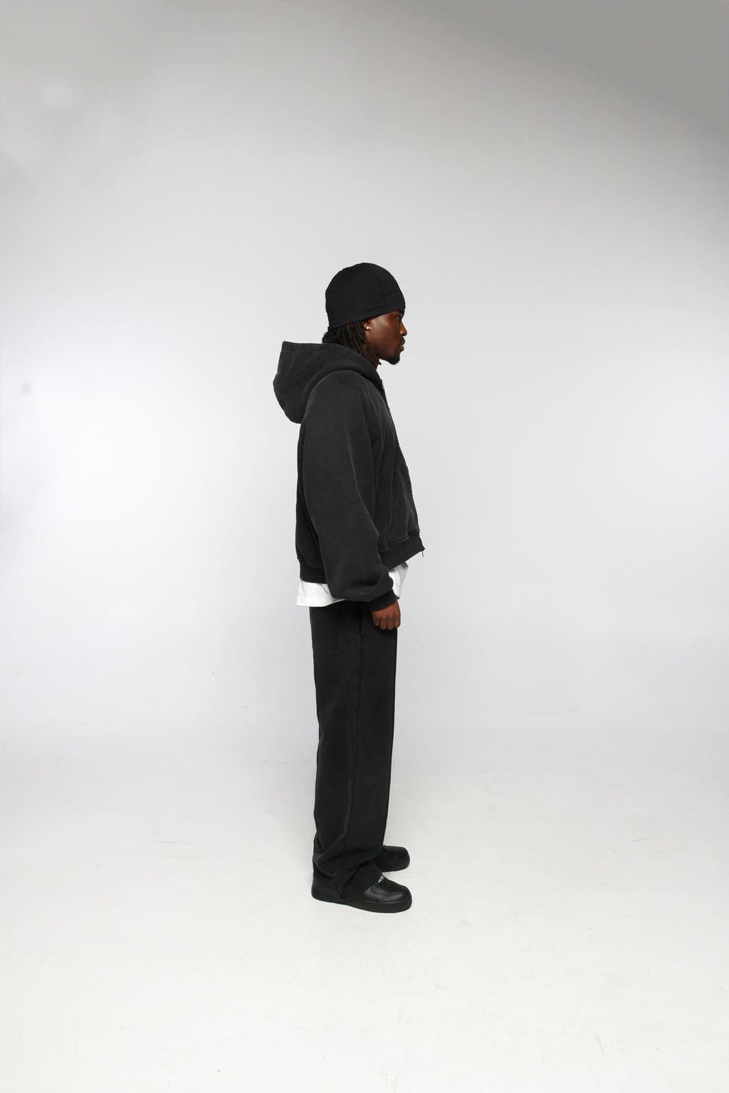 VINTEG WASHED BLACK ZIP HOODIE