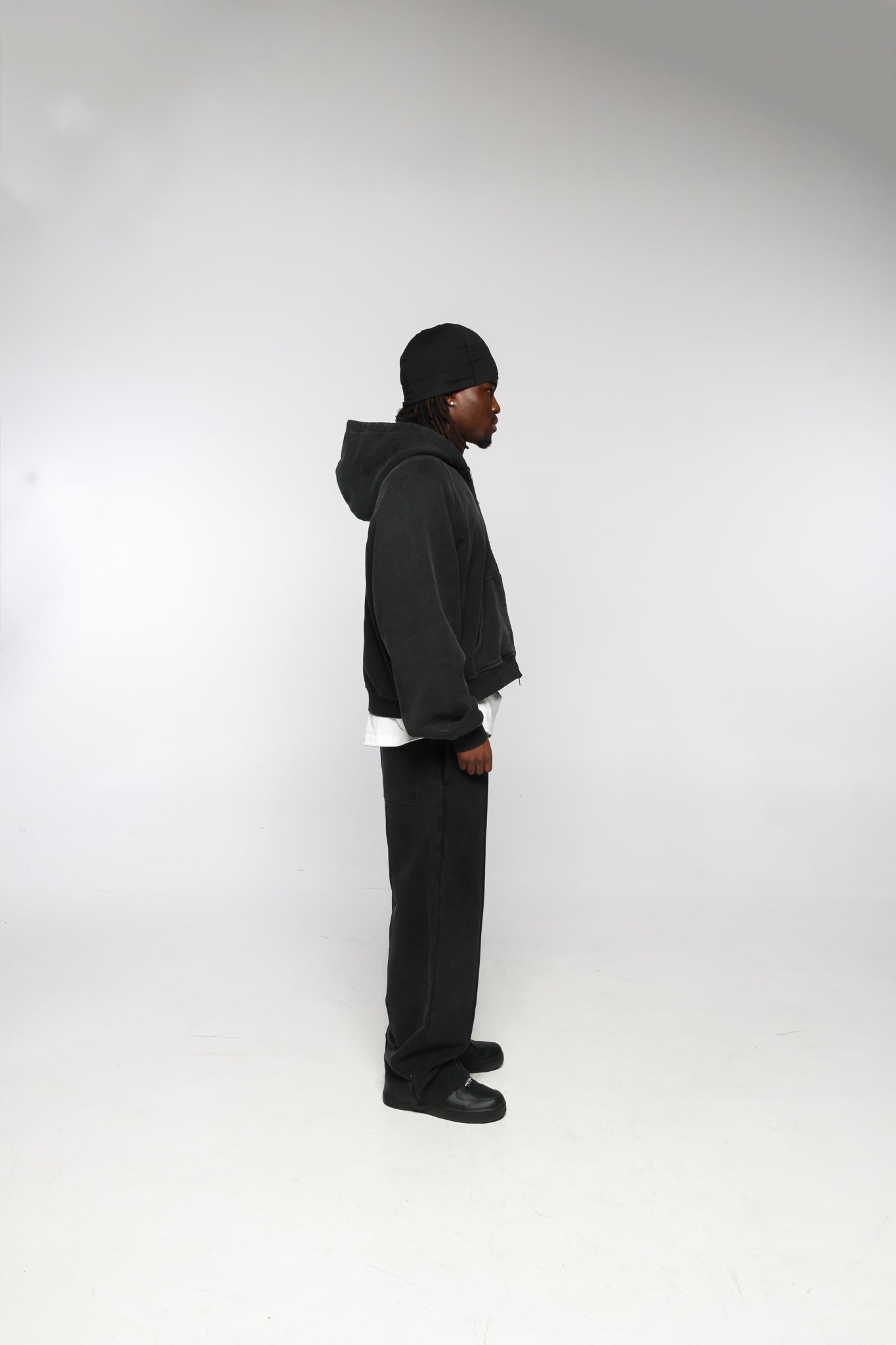 VINTEG WASHED BLACK ZIP HOODIE