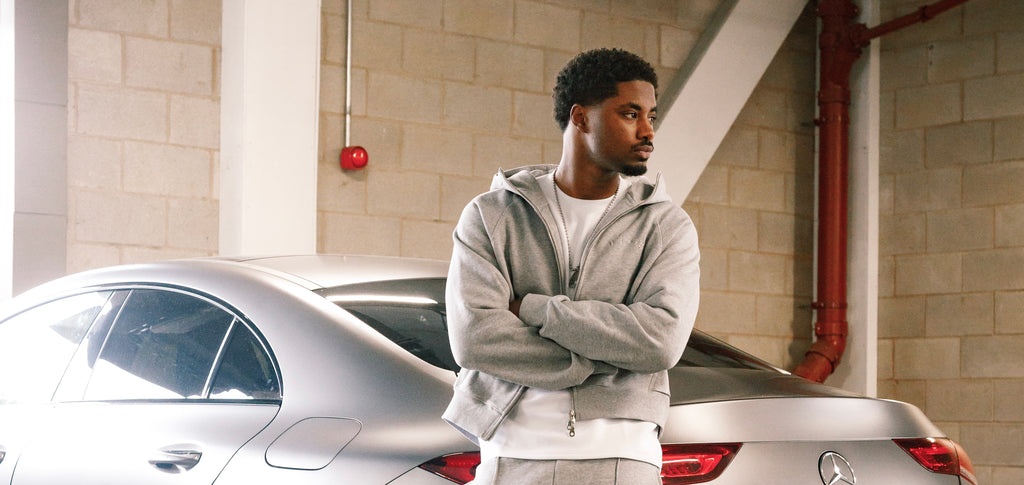 VINTEG METALLIC ZIPPER HOODIE - GREY