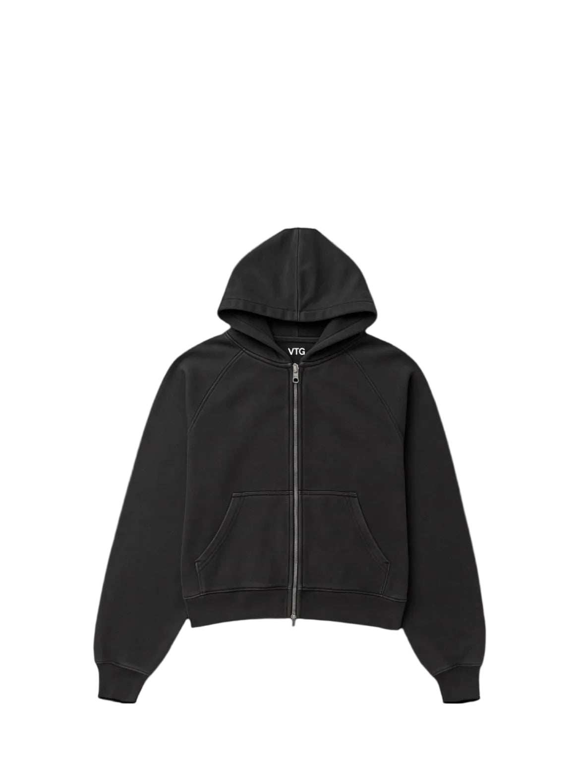 VINTEG WASHED BLACK ZIP HOODIE