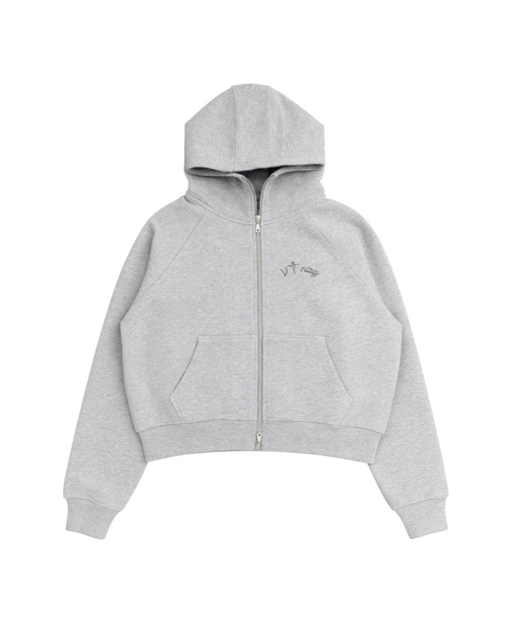 VINTEG METALLIC ZIPPER HOODIE - GREY